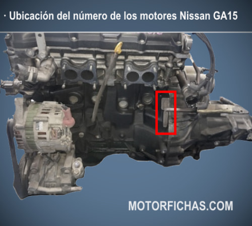 Ubicación del número de los motores Nissan GA15