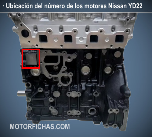 Ubicación del número de los motores Nissan YD22 